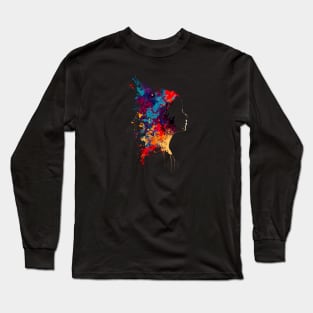 Colorful Woman's Head #3 Long Sleeve T-Shirt